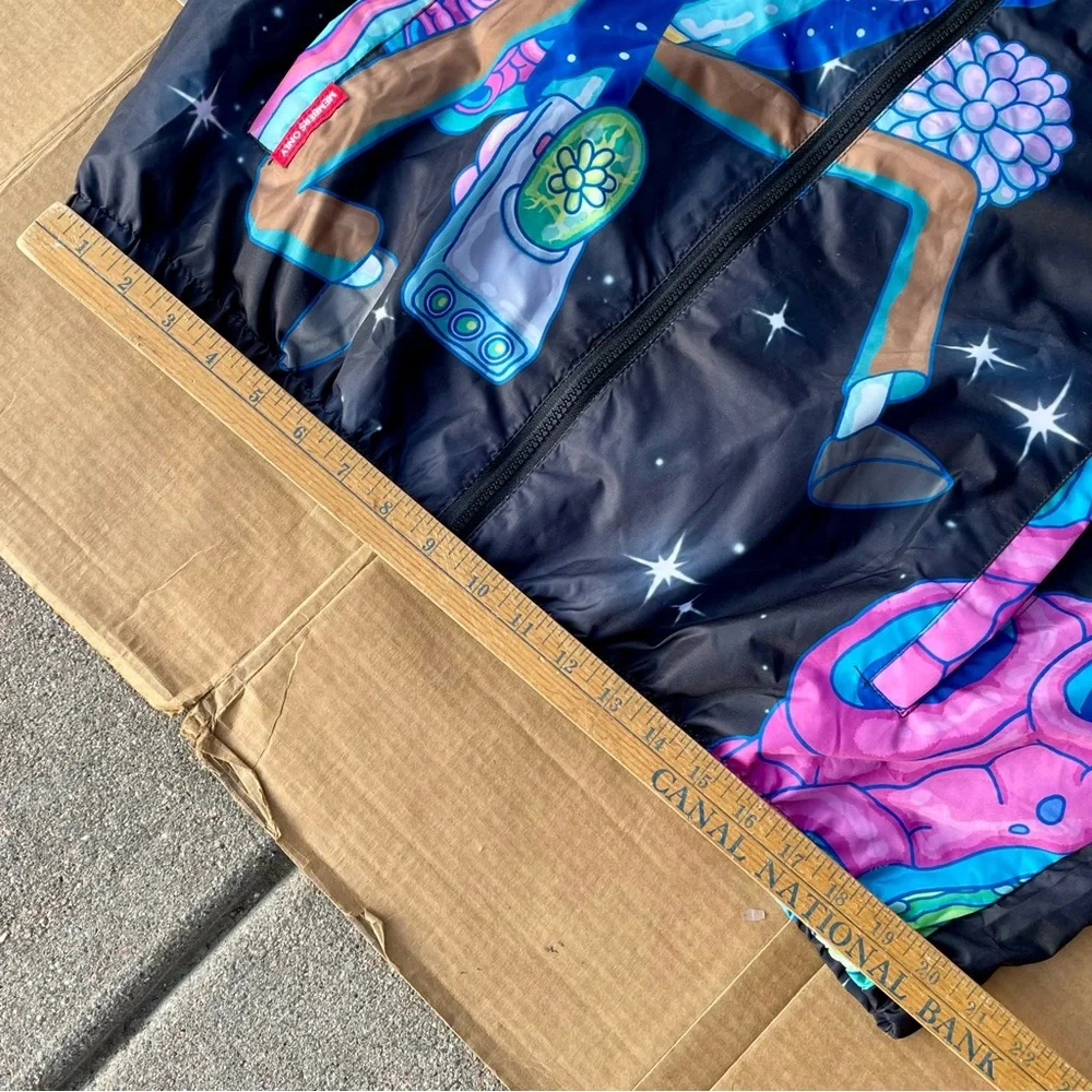 NWT Members Only Adult Swim Rick & Morty Jacket Windbreaker Coat Large Lined